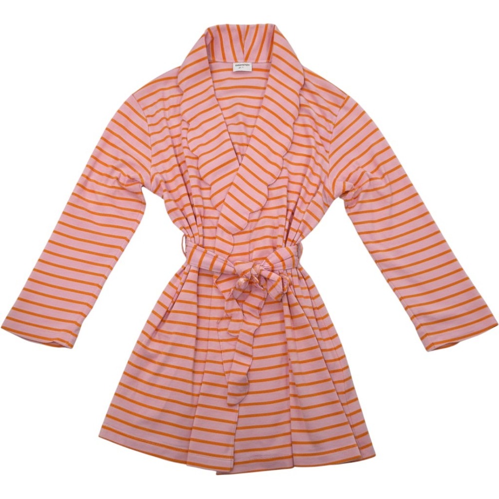 Atlantic-Pacific x Lake Pima Cotton Elise Robe XXL Pink Striped Dopamine Lounge